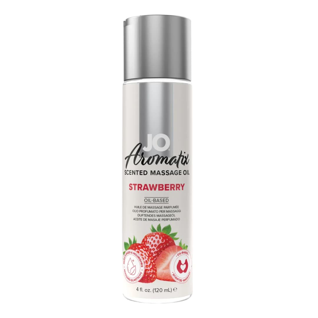 Масажна олія JO Aromatix Scented Massage Oil Strawberry, полуниця, 120 мл