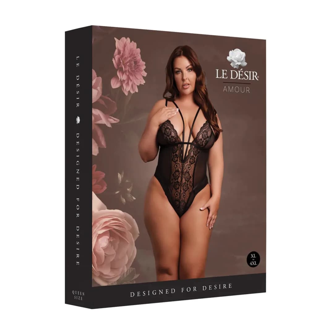 Еротичний боді  Bodysuit with Adjustable Sliders Plus Size