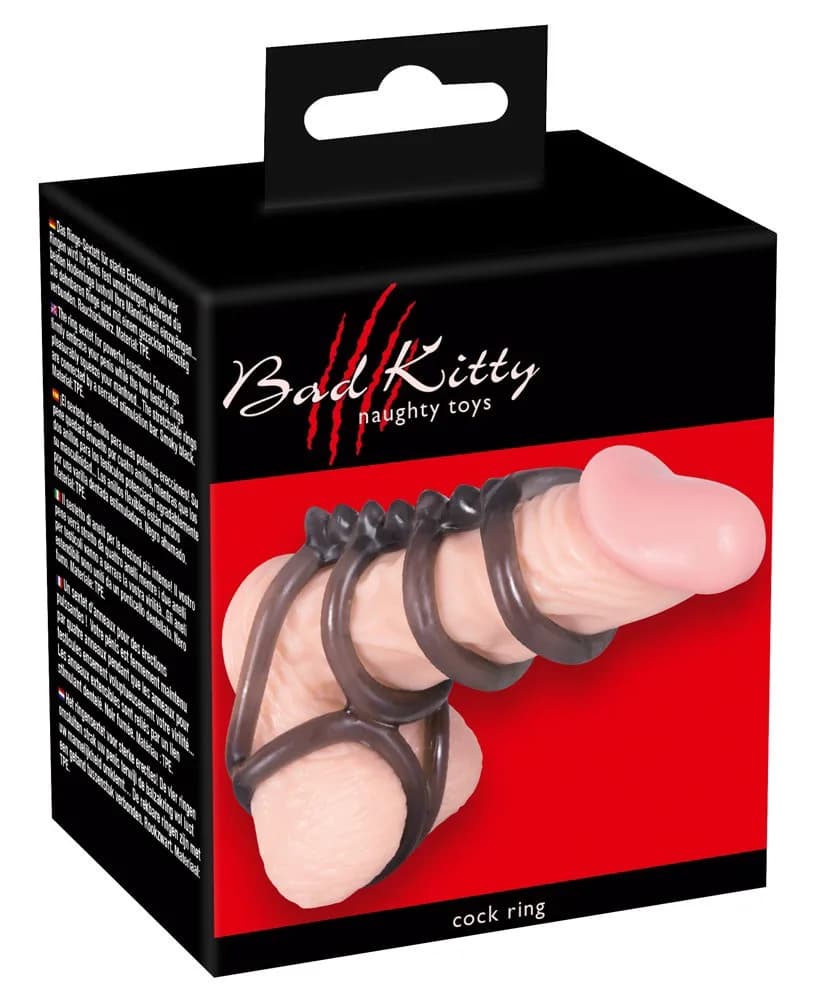 Ерекційне кільце Bad Kitty Cock Ring 3, чорне