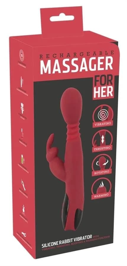 Вібратор кролик You2Toys Silicone Rabbit, червоний