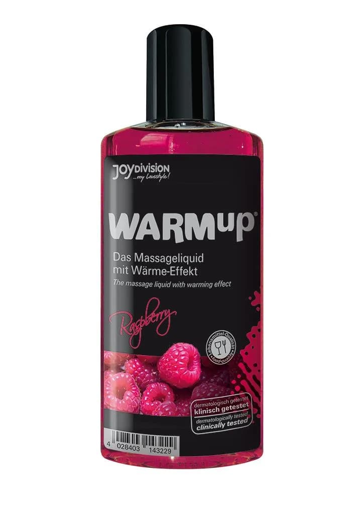 Масажна олія Warmup Raspberry, із зігрівальним ефектом, малина, 150 мл
