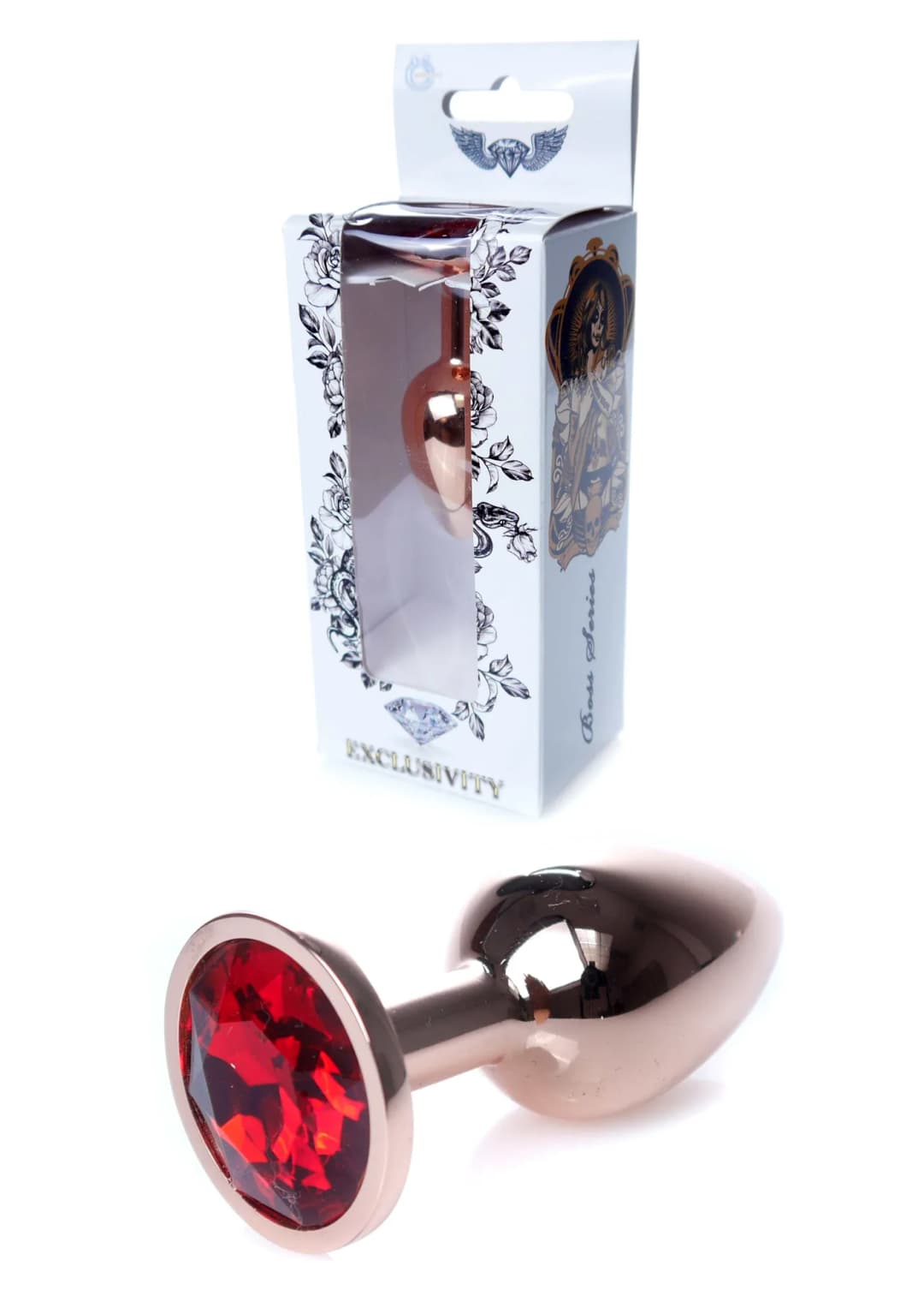 Анальна пробка B - Series HeavyFun Jewellery, червоно-золотиста