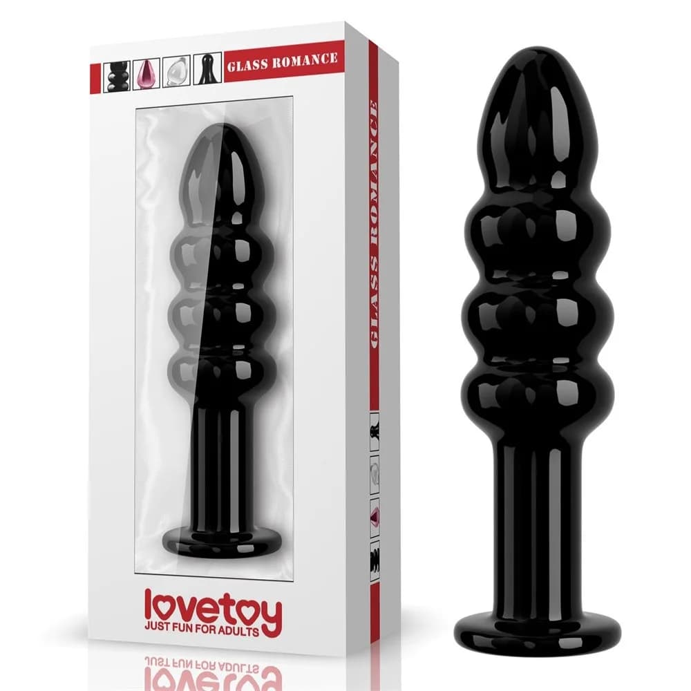 Анальна пробка Love Toy Glass Romance Dildo, чорна