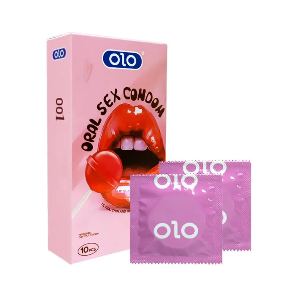 Презервативи OLO, ультратонкі, оральні, з полуничним смаком, 10 шт