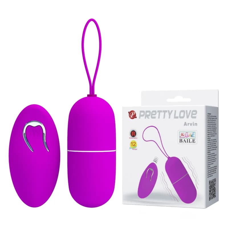 Віброяйце з пультом дистанційного керування Pretty Love Arvin, фіолетове