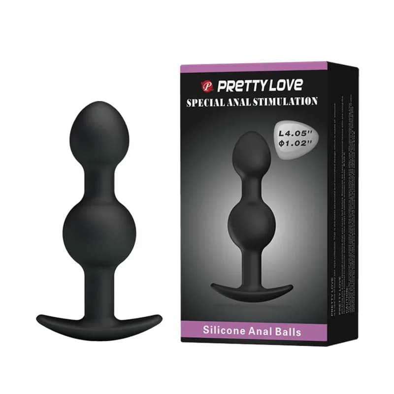 Анальна пробка Pretty Love Heavy Balls Plug, чорна