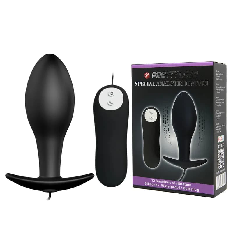 Анальна пробка з вібрацією Pretty Love Special Anal Stimulation Plug 1, чорна — фото 1