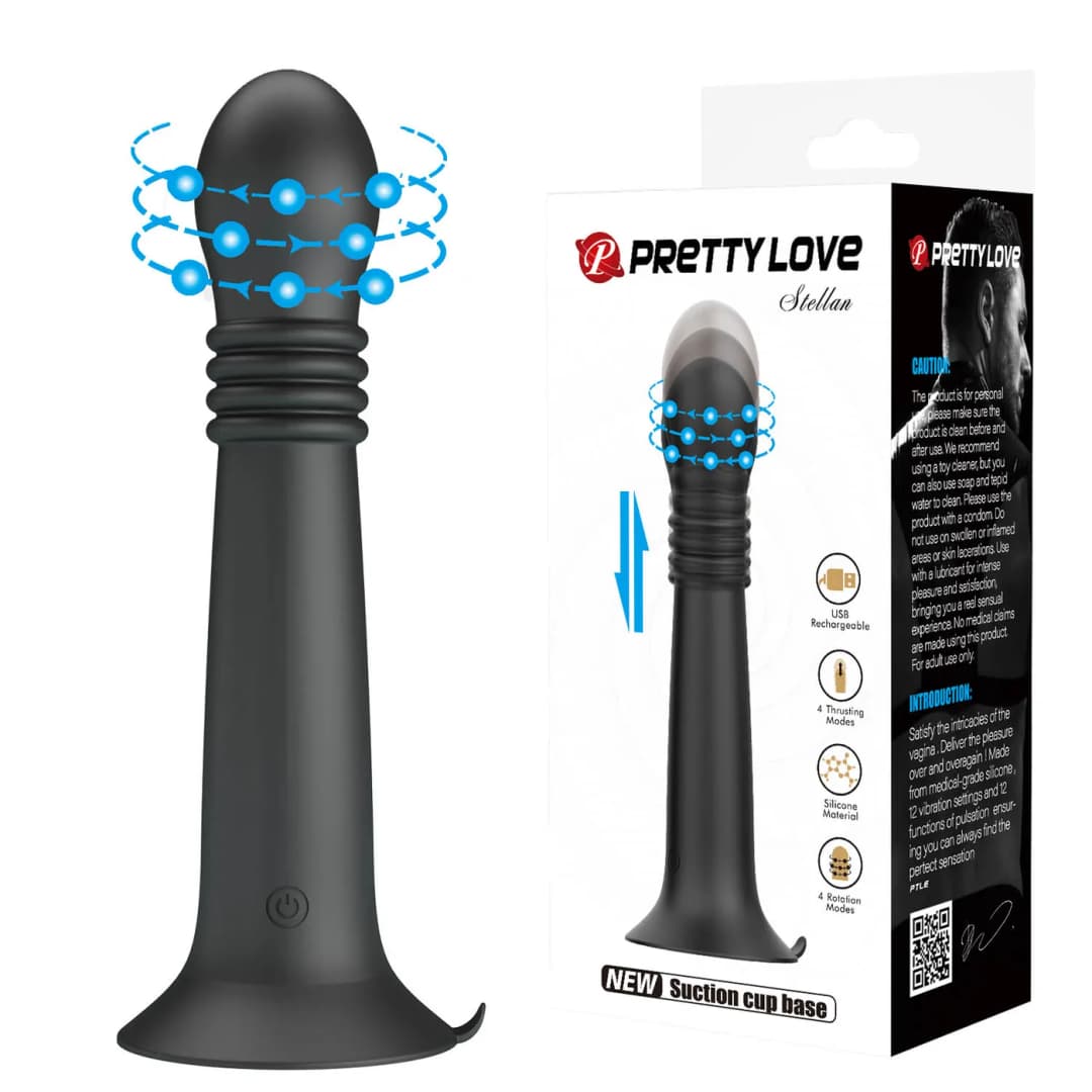 Вібратор на присосці Pretty Love Stellan Thrusting & Rotating Wand Massager – 23 cm — фото 1