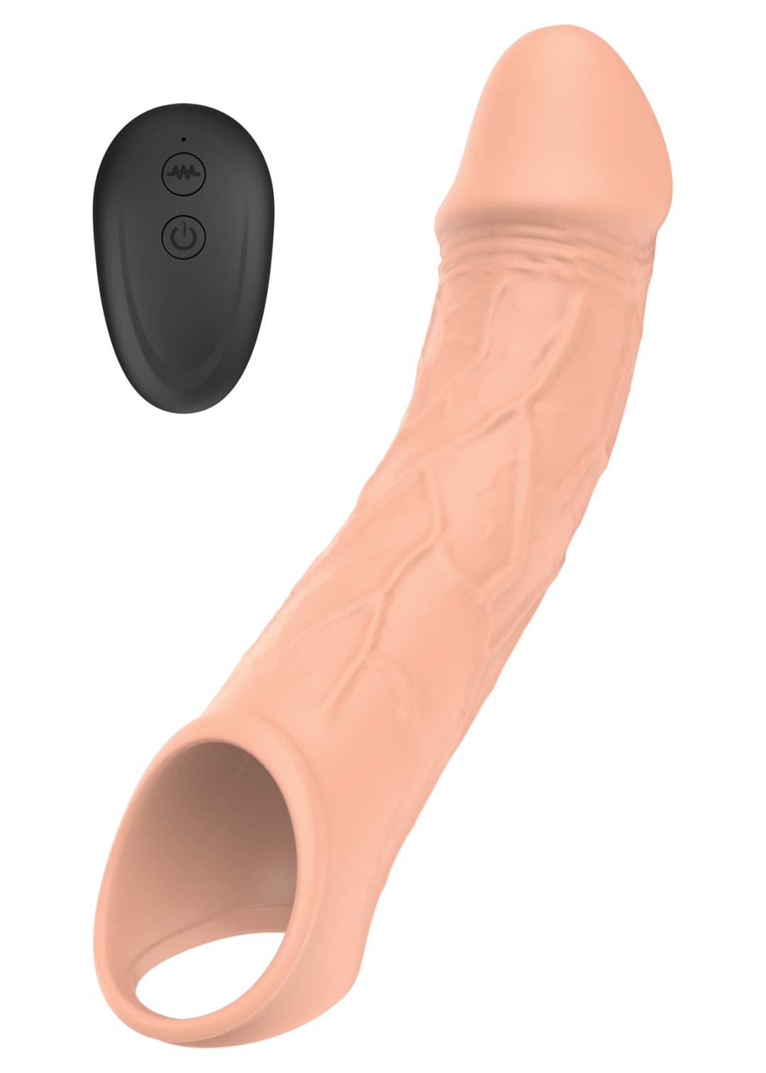 Подовжуюча насадка на пеніс з вібрацією та пультом керування Vibrating Extension