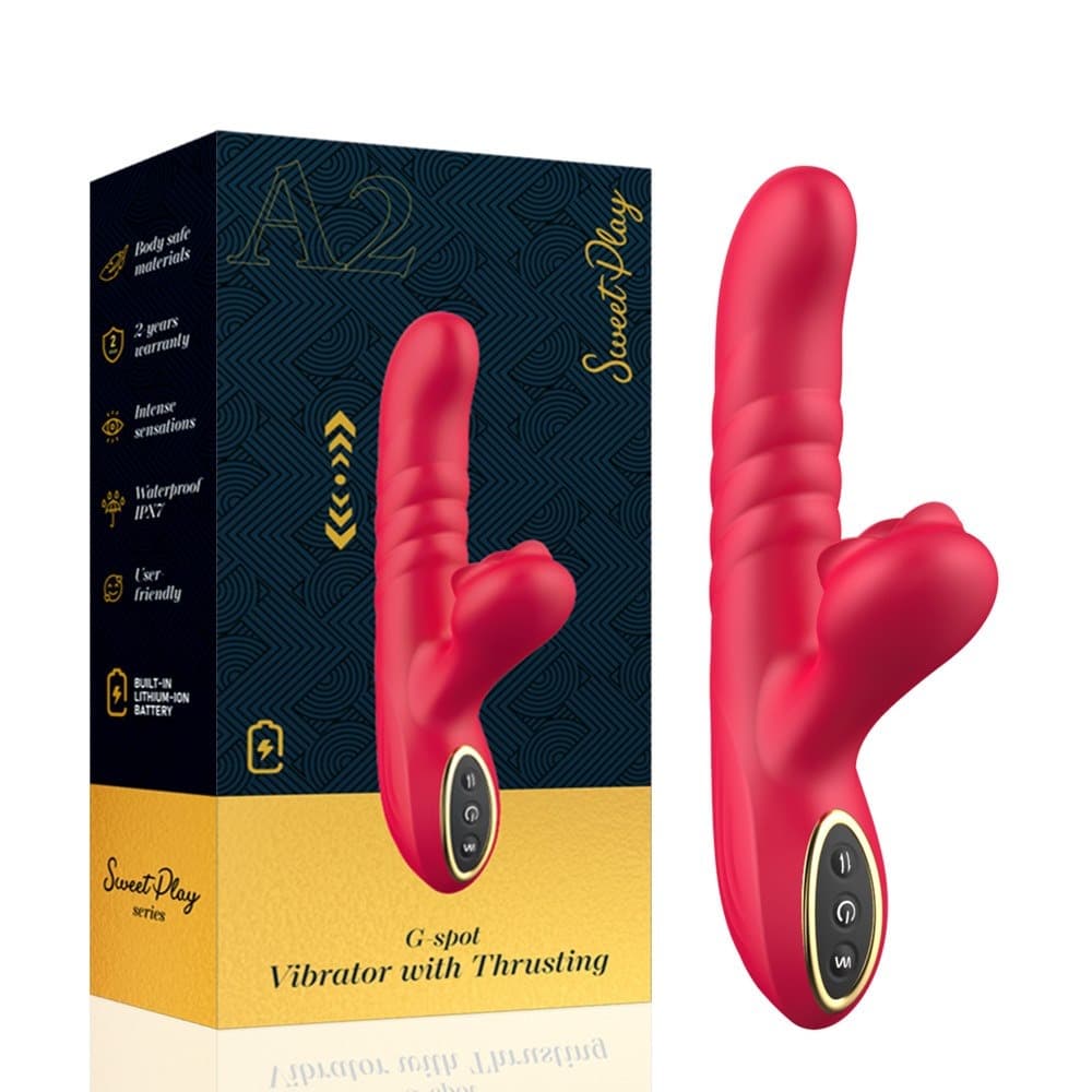 Вібратор з поштовхами Sweet Play G-Spot Vibrator With Thrusting А2, червоний