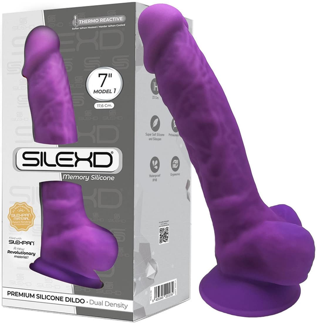 Фалоімітатор Silexd Premium Silicone Dildo Model 1 Size 7, фіолетовий