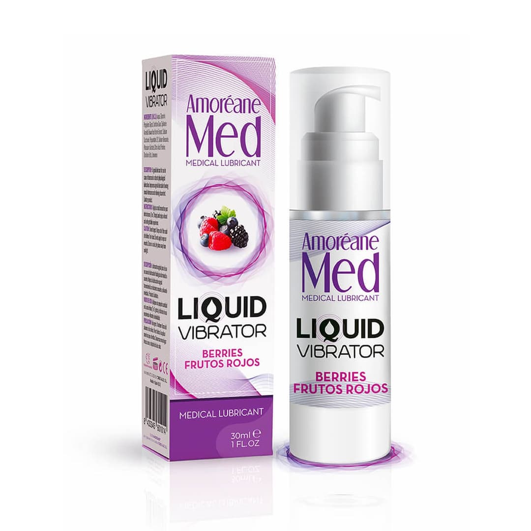 Лубрикант з ефектом вібрації Amoreane Med Liquid Vibrator Berries, ягоди, 30 мл