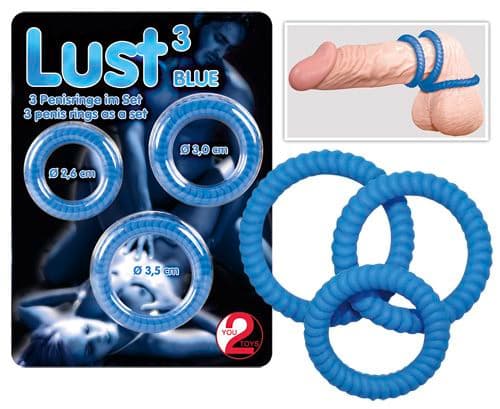 Набір кілець Lust 3 Blue
