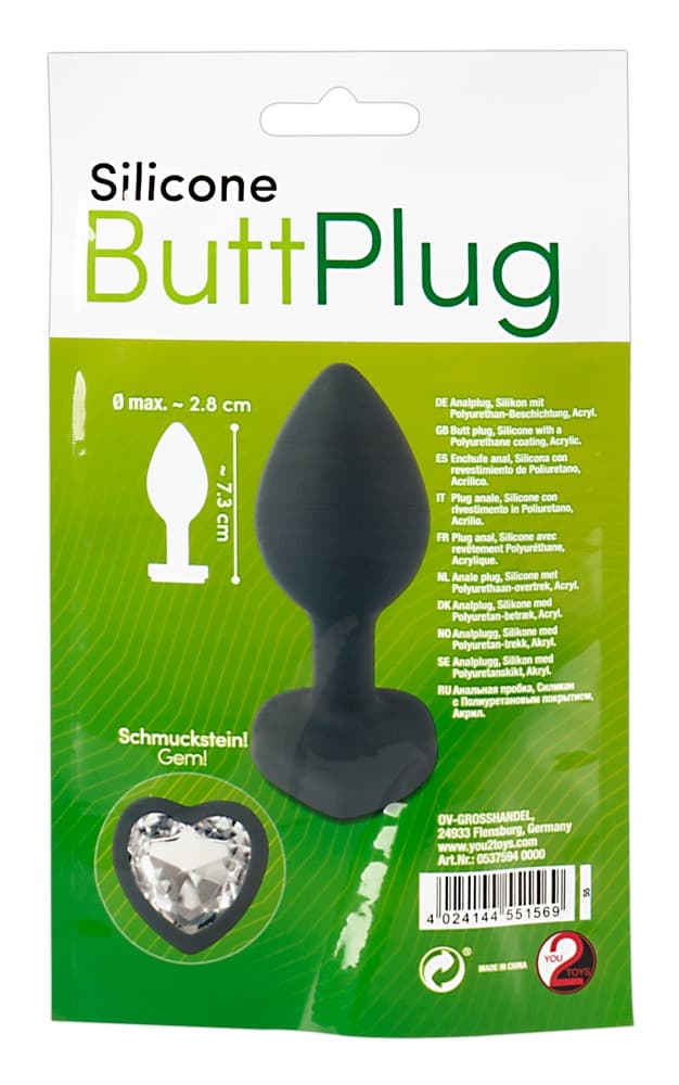 Анальна пробка You2Toys Silicone Butt Plug, чорна