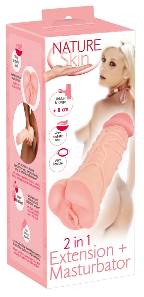 Мастурбатор -насадка Nature Skin 2in1 Extension+Mas