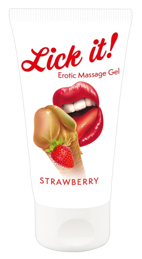 Лубрикант оральний Lick It! Strawberry, полуниця, 50 мл