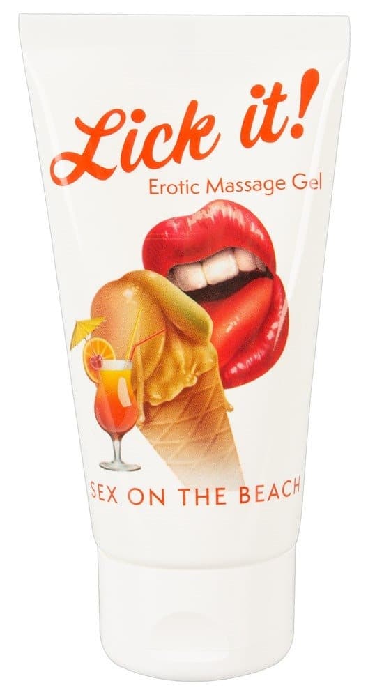 Масажний гель Lick it Erotic Massage Gel Sex On The Beach, секс на пляжі, 50 мл