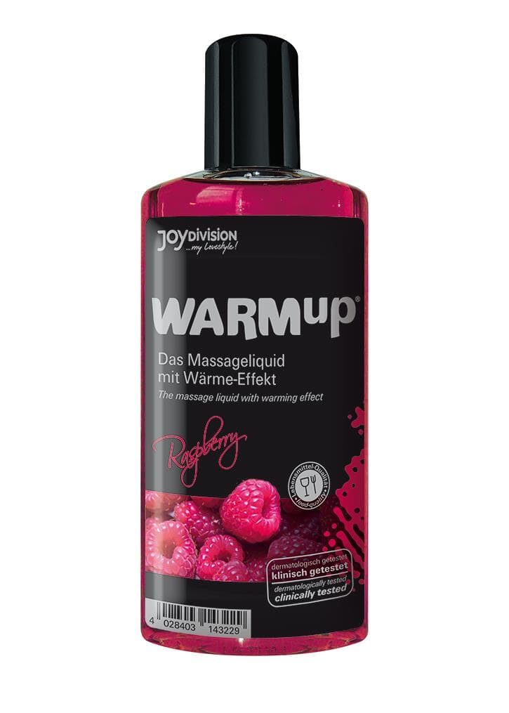 Масажна олія Warmup Raspberry, із зігрівальним ефектом, малина, 150 мл