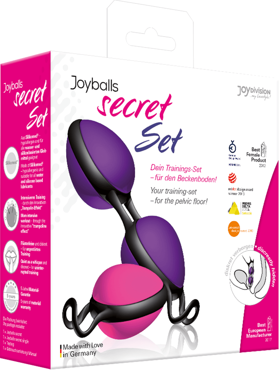 Набір вагінальних кульок Joyballs Secret Set, фіолетово-рожевий