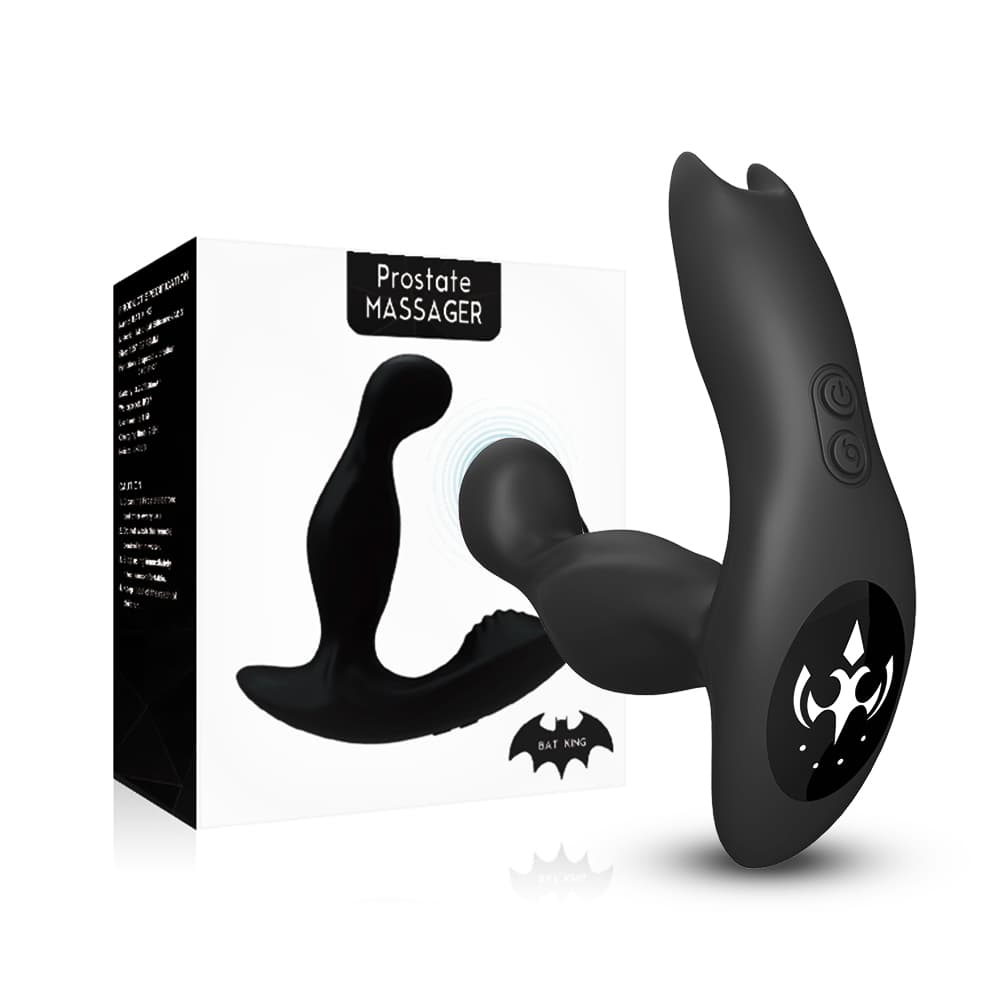 Вібростимулятор простати з ротацією Prostate Massager Bat King, чорний