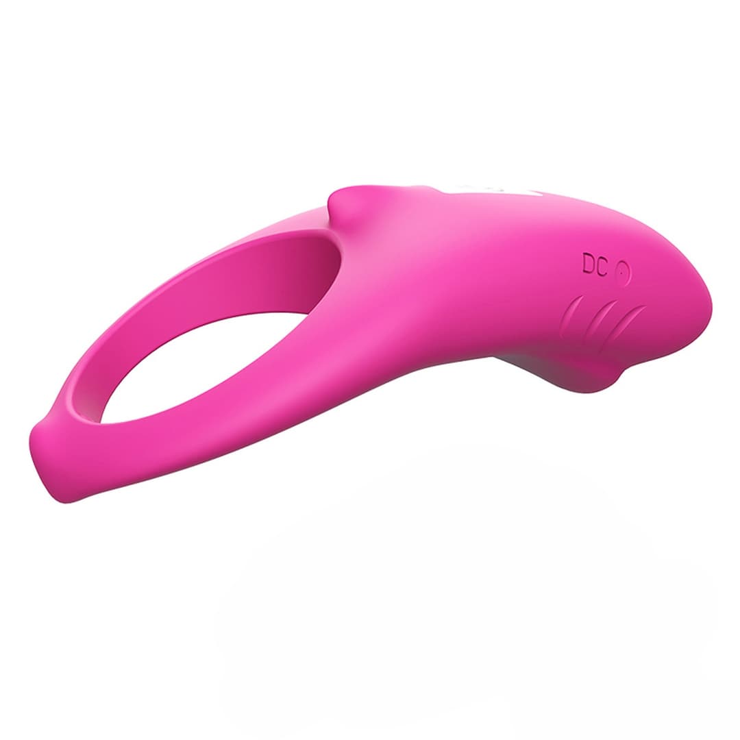 Ерекційне кільце з вібрацією Boss Series Vibro Shark, рожеве