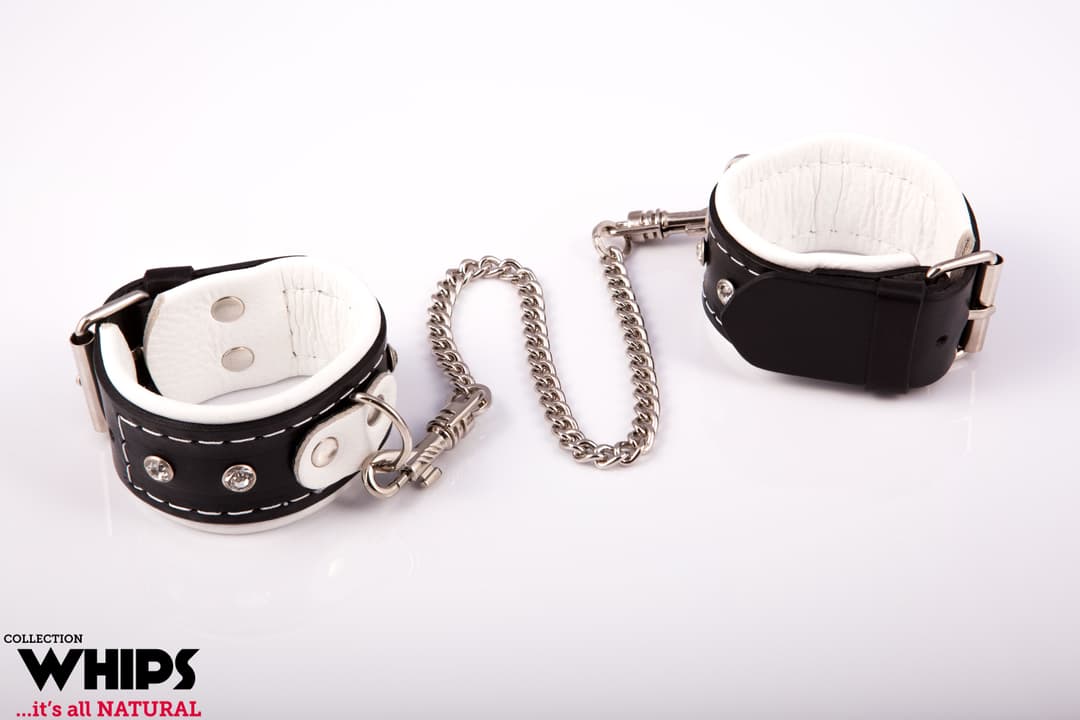 Наручники Whips Collection, біло-чорні