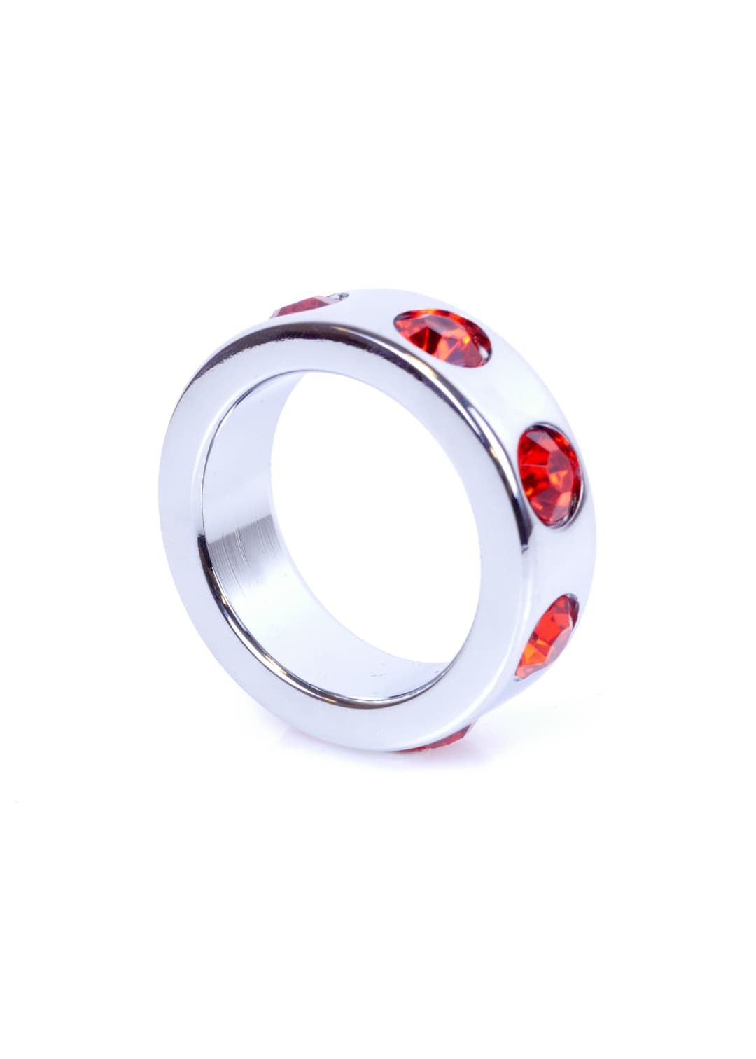 Ерекційного кільця з нержавіючої стал Ring-Metal Cock Ring with Red Diamonds Small