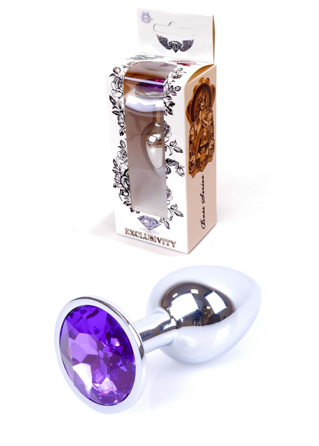 Анальна пробка Jewellery Silver PLUGPurple — фото 1