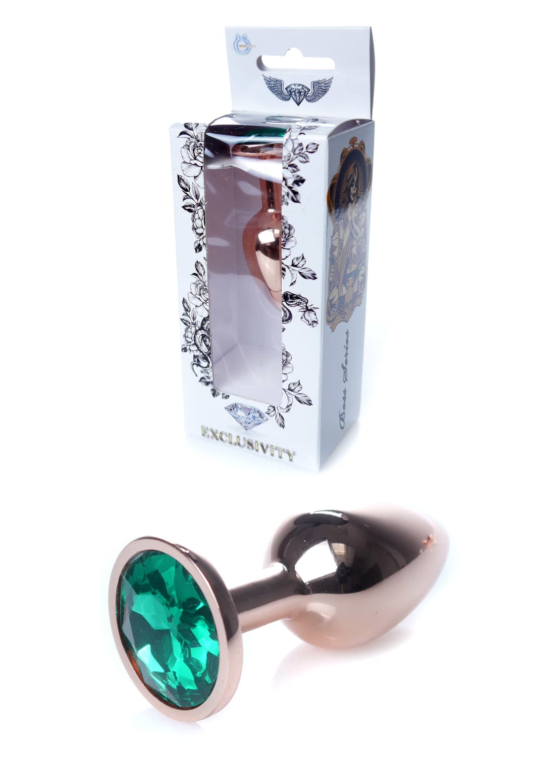 Анальна пробка B - Series HeavyFun Jewellery, золотисто-зелена