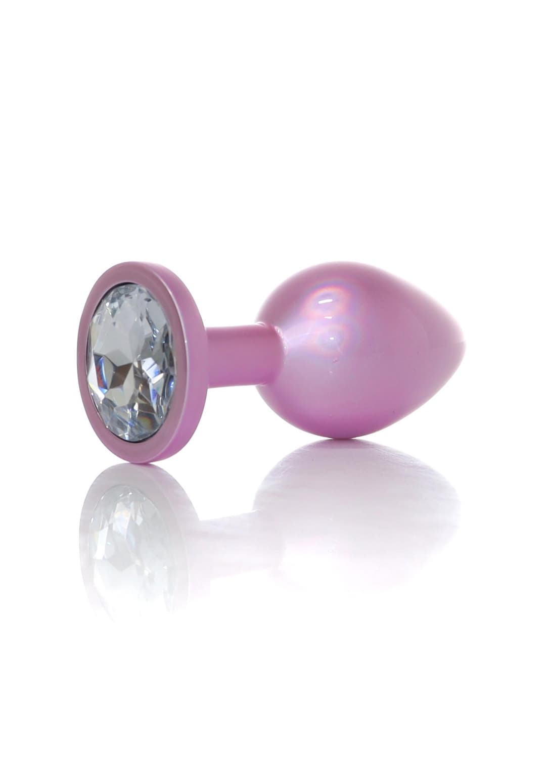 Анальна металева пробка Plug-Jewellery Pearl Pink PLUG- Clear M