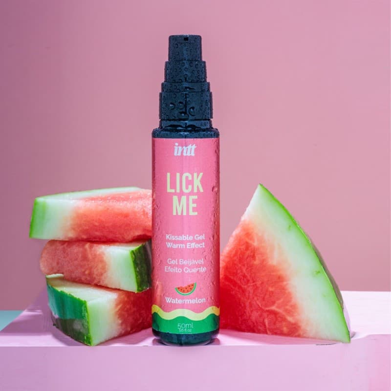 Оральний лубрикант із зігріваючим ефектом Intt Lick Me Kissable Gel Warm Effect Watermelon, кавун, 5