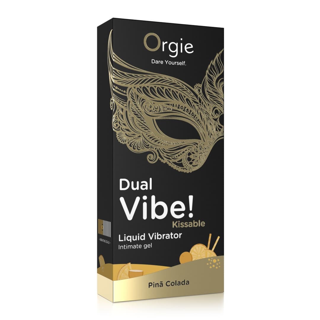 Збуджуючий гель з ефектом вібрації Orgie Dual Vibe! Liquid Vibrator Pina Colada, піна колада, 15 мл