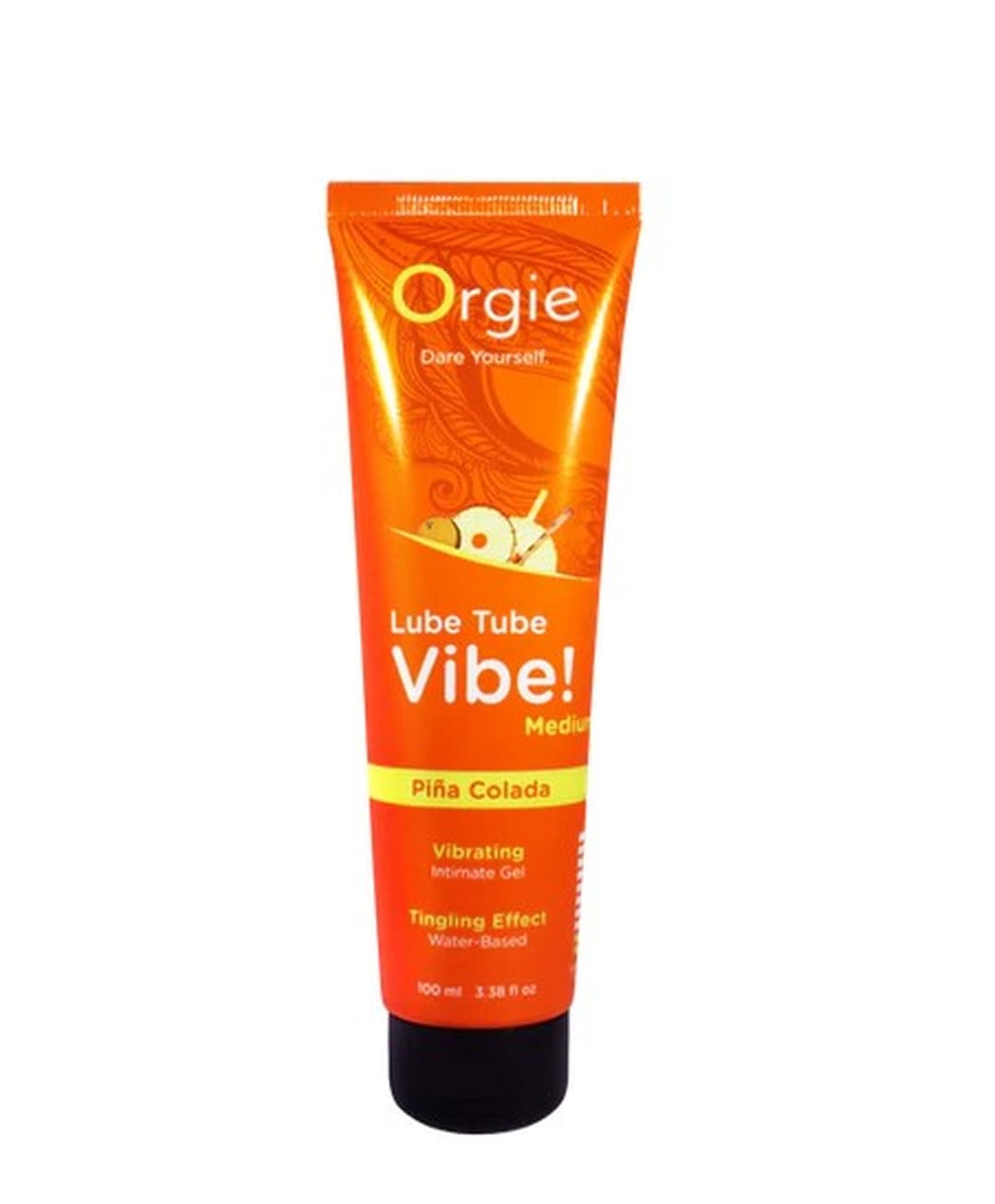 Лубрикант з ефектом вібрації Orgie Lube Tube Vibe! Medium Pina Colada, піна колада, 100 мл