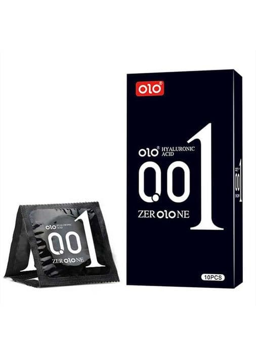 Презервативи Olo 0.01 Black, ультратонкі, з гіалуроновою кислотою, 10 шт