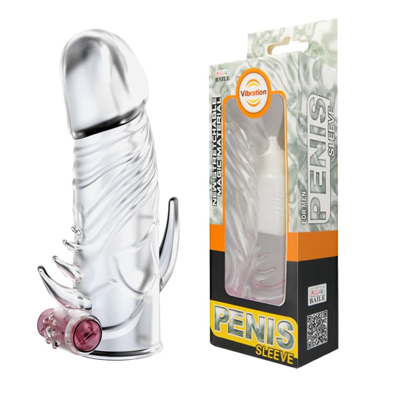 Насадка на пеніс з вібрацією Penis Sleeve For Men, прозора
