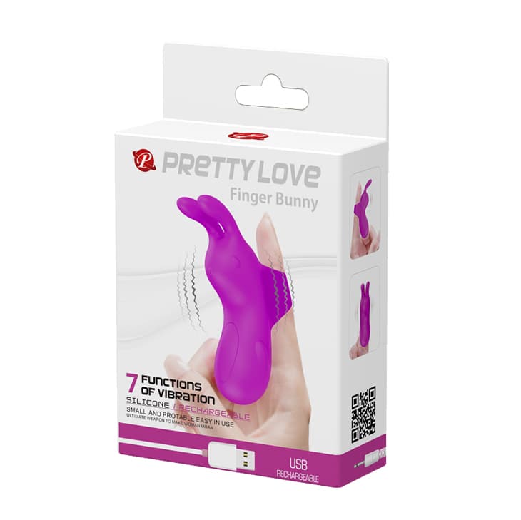 Насадка на палець з вібрацією Pretty Love Finger Bunny, фіолетова