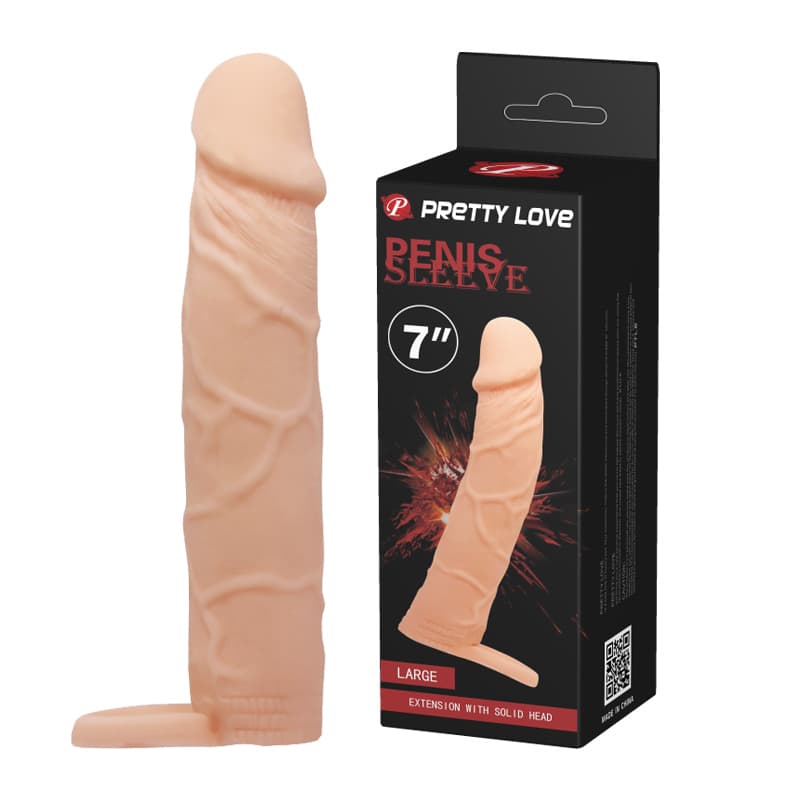 Насадка на пеніс Pretty Love Penis Sleeve, тілесна, 18 см