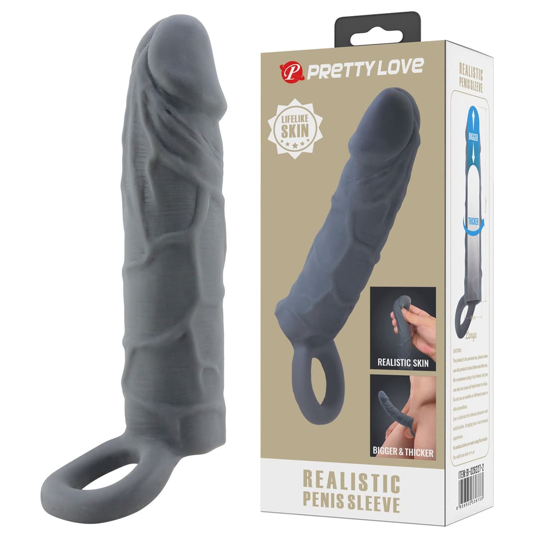 Насадка на пеніс PRETTY LOVE Realistic Penis Sleeve, TPR