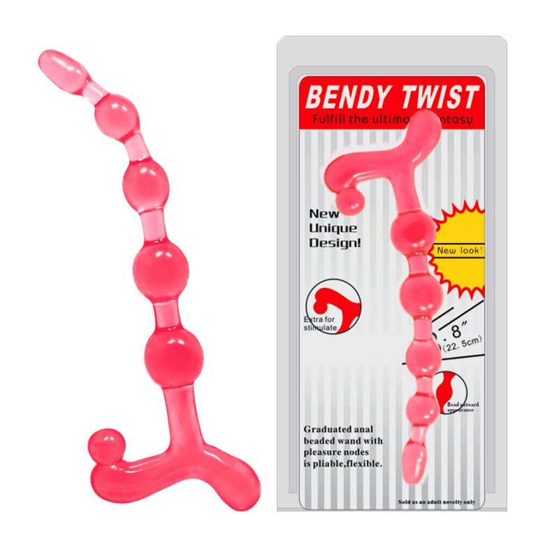 Анальний стимулятор Bendy Twist 22.5 см, червоний