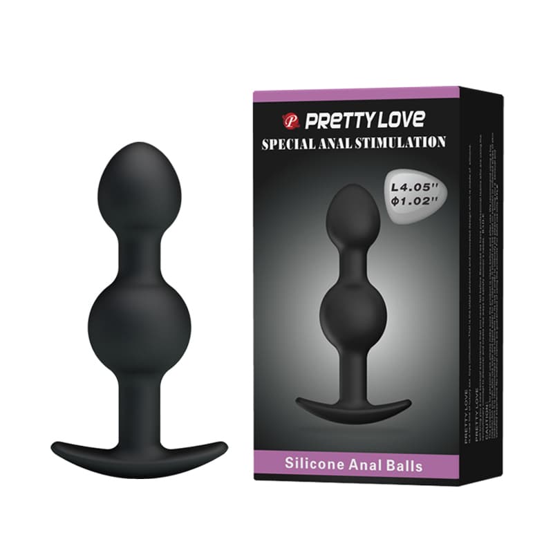 Анальна пробка Pretty Love Heavy Balls Plug, чорна