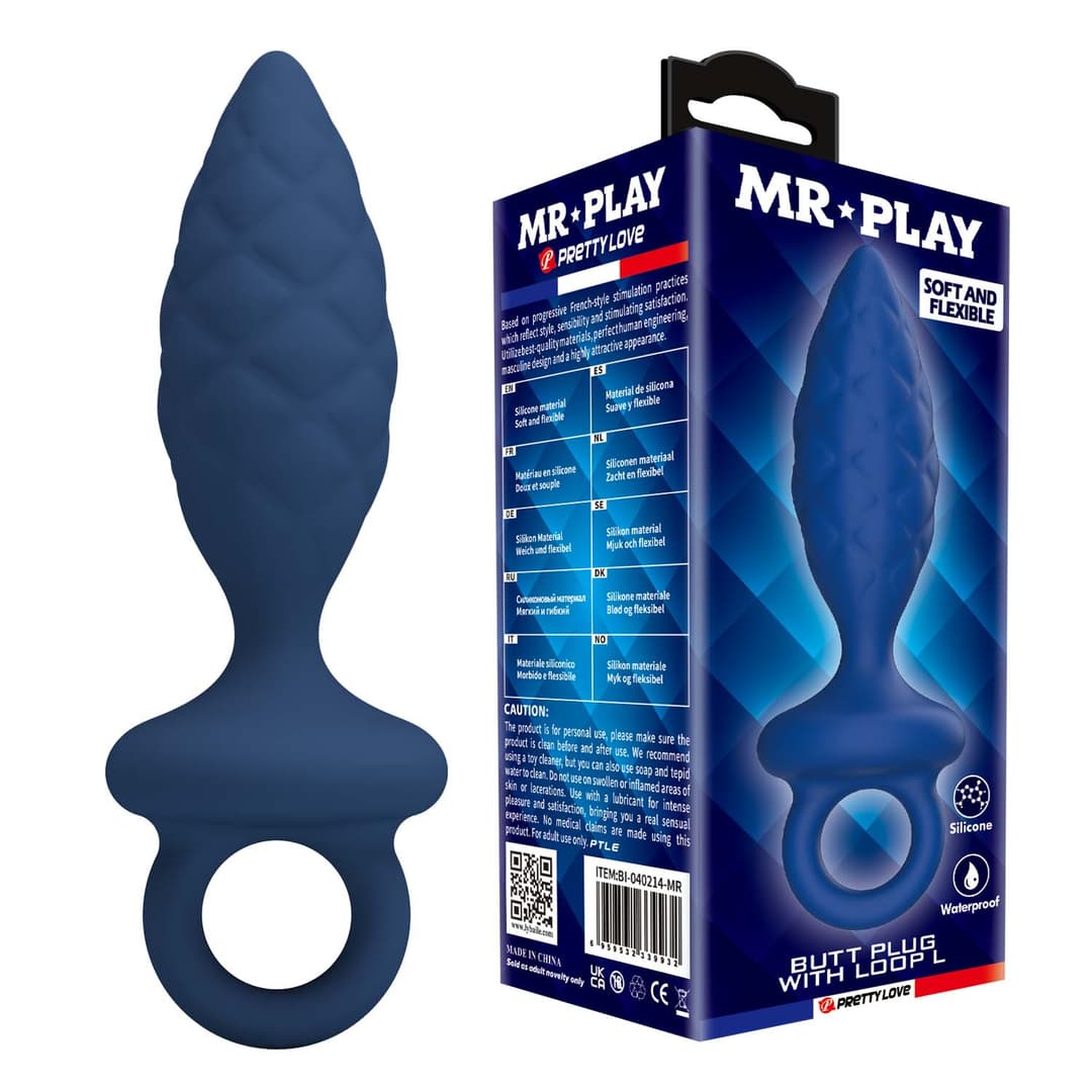 Анальна пробка MR. PLAY Butt Plug with Loop – Size L