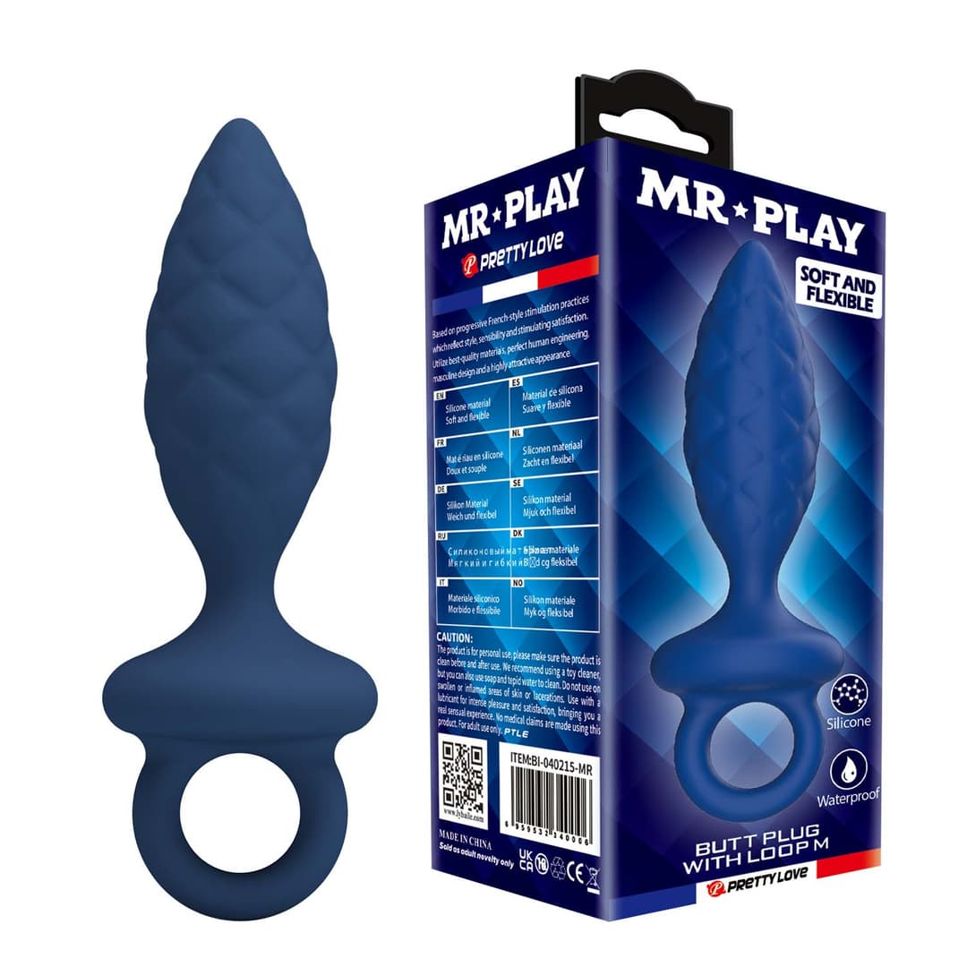 Анальна пробка MR. PLAY Butt Plug with Loop– Size M