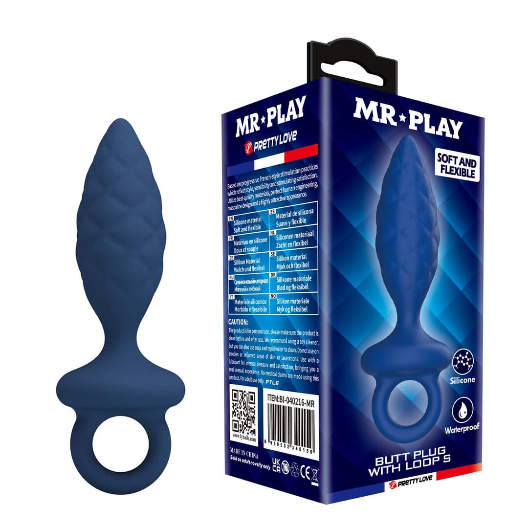 Анальна пробка MR. PLAY Butt Plug with Loop–Size S