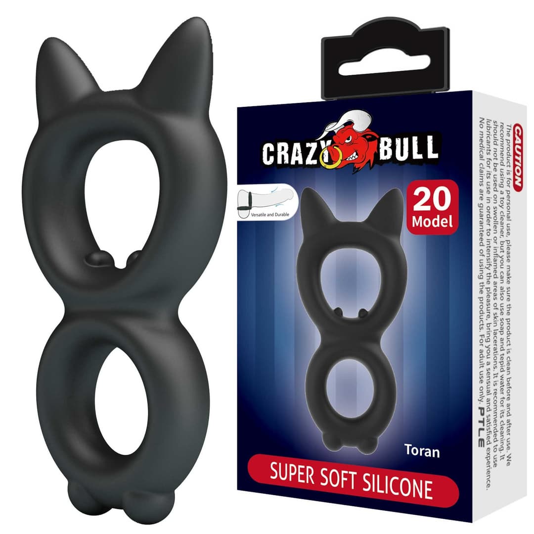 Ерекційне кільце Crazy Bull Super Soft Silicone Toran, чорне