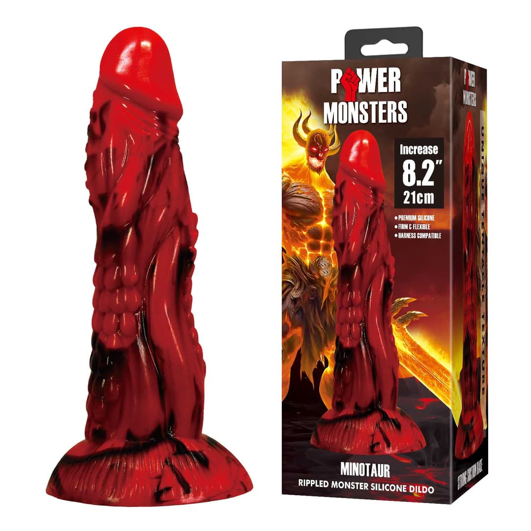 Фалоімітатор Power Monsters Minotaur – 21 cm Rippled Monster Silicone Dildo