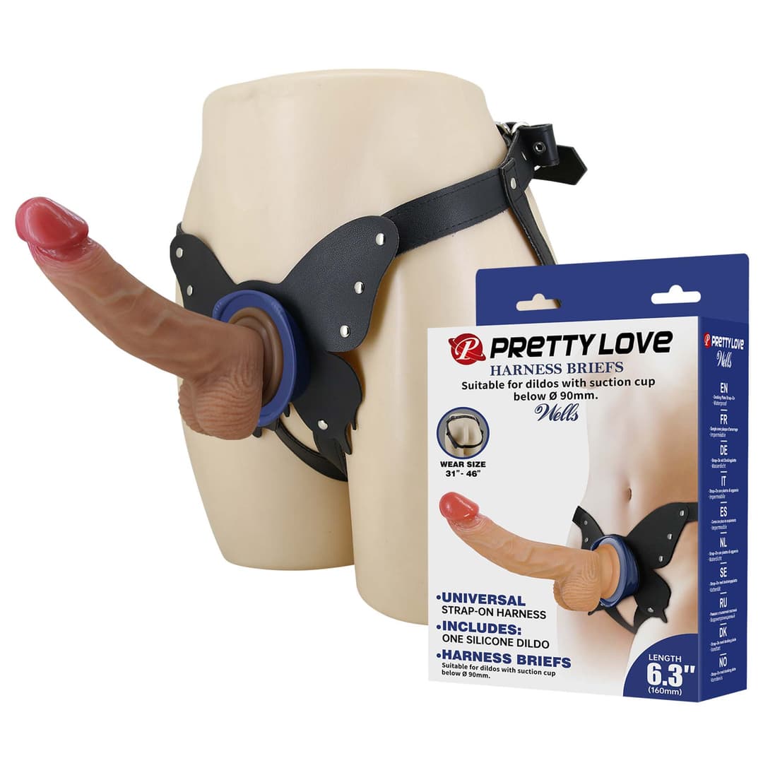 Страпон Pretty Love Wells 6.3 Silicone Dildo with Harness Briefs