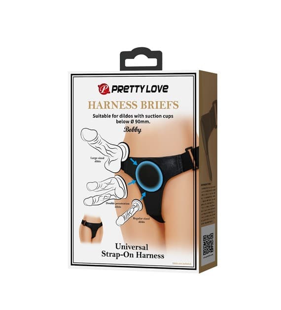 Пояс для страпона Pretty Love Harness Briefs Bobby, чорний