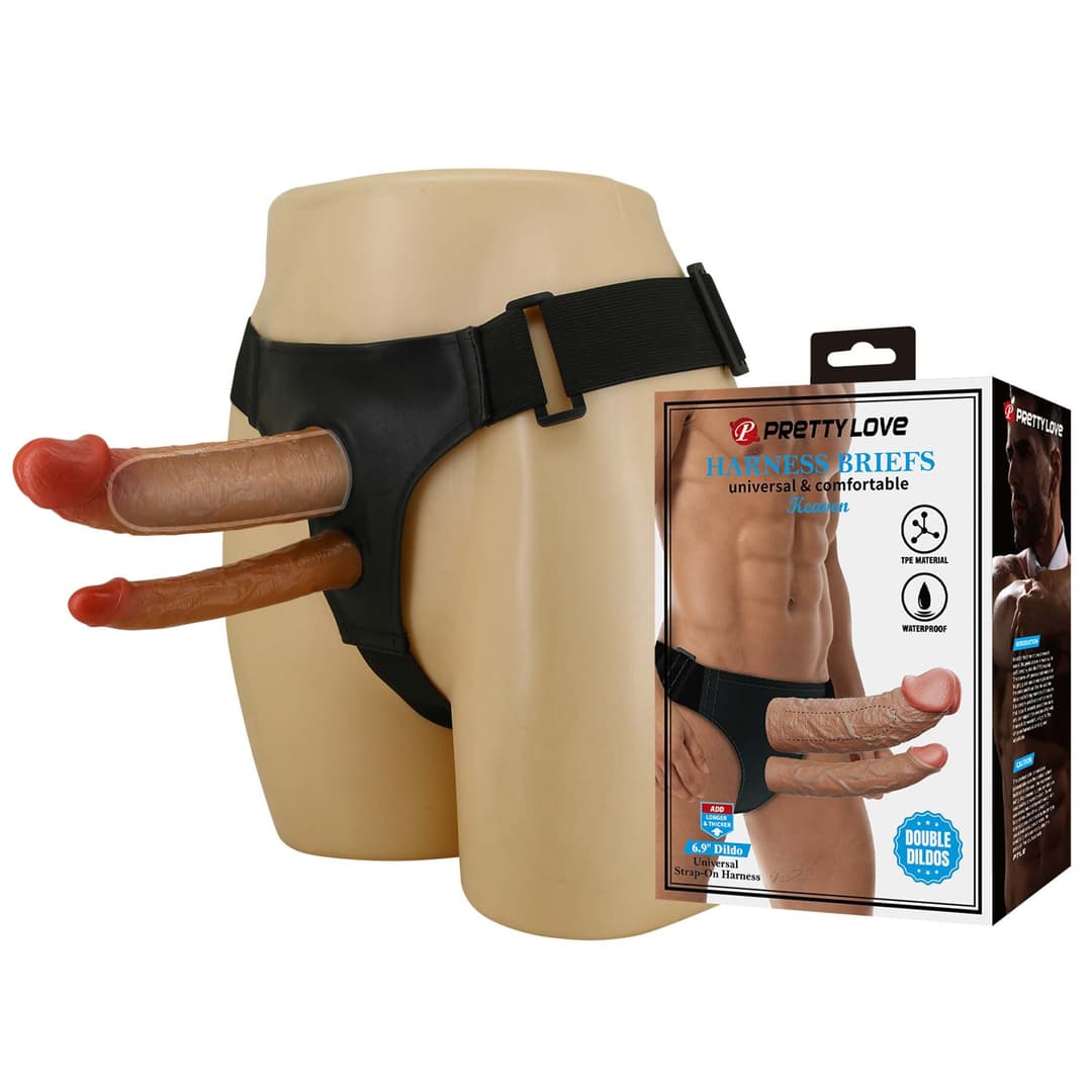 Порожній страпон Pretty Love Harness Briefs Keaven, тілесний