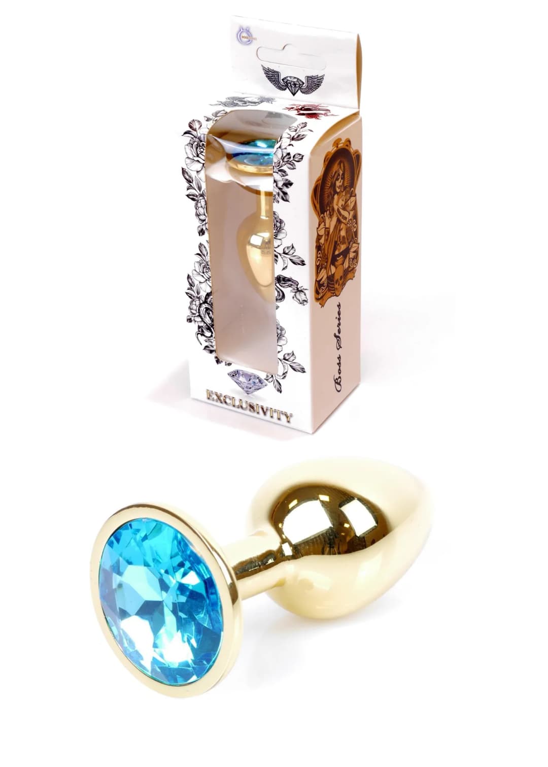 Анальна пробка -Jewellery Gold PLUGLight Blue