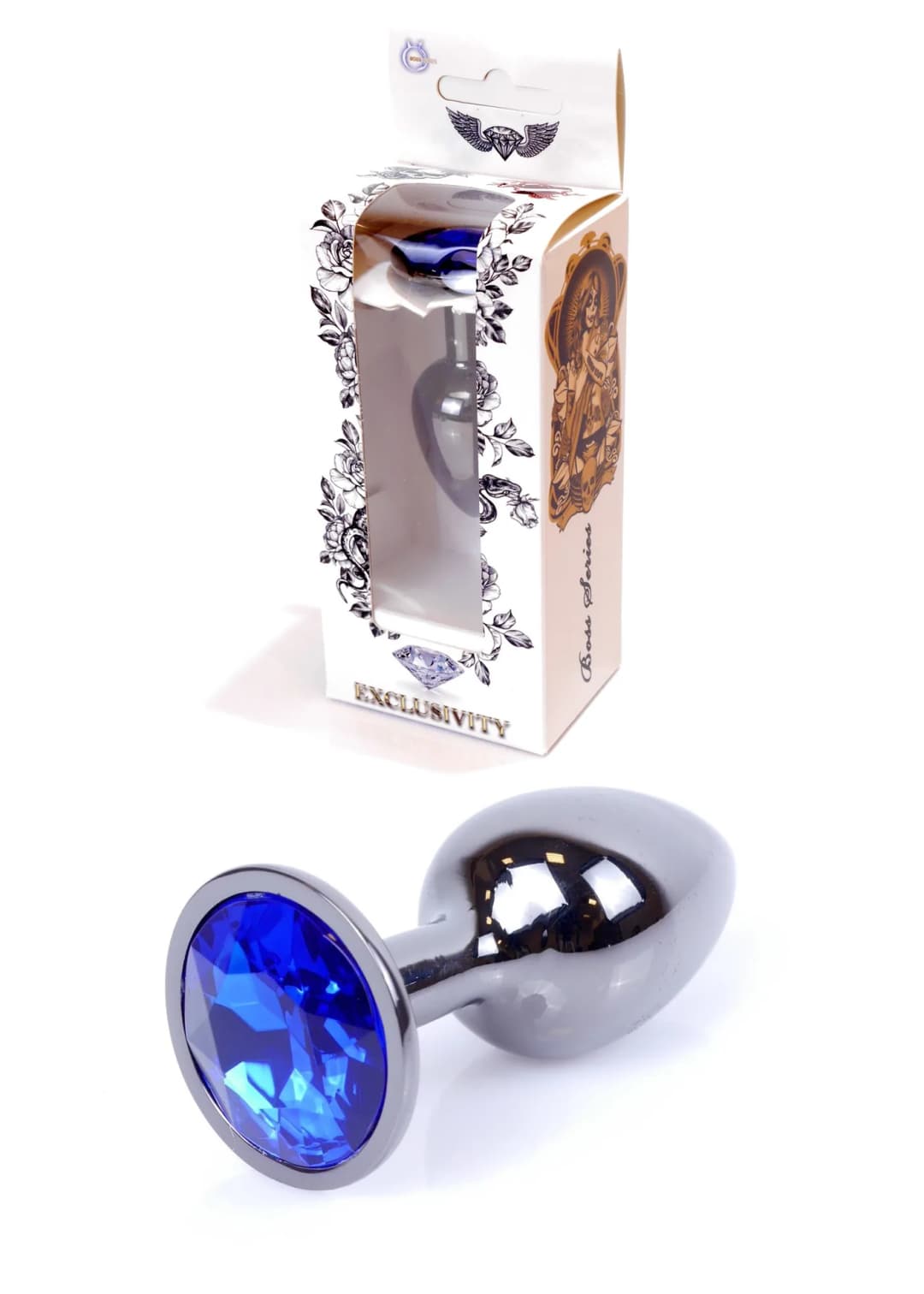 Анальна пробка -Jewellery Dark Silver PLUGDark Blue